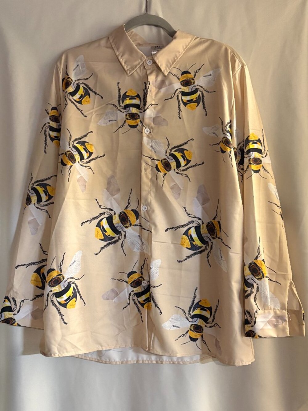 Yellow bee button up shirt